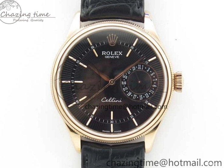 Markers Edition on Date BP Real Stick Cellini Black SA3165 RG 50519 Best Black Maker Dial Strap Leather 0725